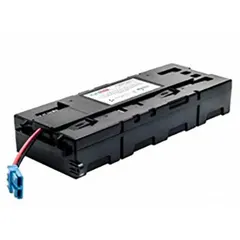 This 48 V DC replacement battery features a detachable cable connection. It is designed for use with APC Smart-UPS models SMX1000I and SMX750I, providing backup power during outages for connected equipment.
