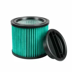 This DAYTON filter is a HEPA-rated, wet/dry paper cartridge filter designed for Dayton-brand shop vacuums. It captures fine dust and debris in both liquid and dry pickup applications, suitable for industrial maintenance, construction cleanup, and workshop environments.