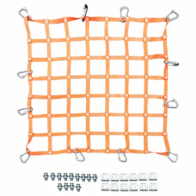 US NETTING Hatch Safety Netting for Workers, 6 ft L, Orange, Perimeter Netting