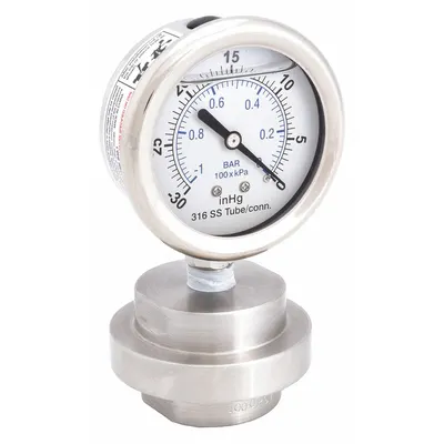 KODIAK Low-Pressure Dial Pressure Gauge with 316 SS Mini-Seal - Low-Pressure Dial Pressure Gauges with 316 SS Mini-Seal