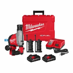 This cordless rotary hammer features an SDS-Plus chuck and delivers 4,740 bpm in Hammer and Rotate mode for drilling and chiseling in concrete, masonry, and stone. The kit includes one charger and two batteries. Maximum capacity in concrete is 5/8 in.