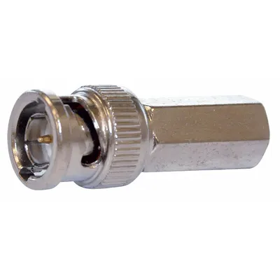 DOLPHIN COMPONENTS CORP Coaxial Connector: Male, Connector, Silver, Twist-On, RG-59/RG-62 - BNC Coaxial Connectors
