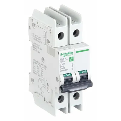 SCHNEIDER C60BP 40A 2-Pole C-Curve Miniature Circuit Breaker - C-Curve, 2-Pole UL489 DIN Rail-Mount Miniature Circuit Breakers