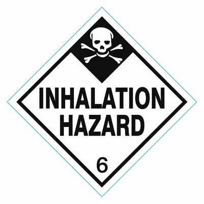OEM APPROVED VENDOR DOT Container Label: Inhalation Hazard - Class 6: Toxic, Poison Inhalation & Infectious Substances