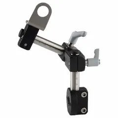 Sensor mounting kit with two 100 mm stainless steel tubes, both with scale markings. Includes mounting base and M12 bracket hole. Used for positioning and adjusting sensors in industrial automation and machine guarding applications.