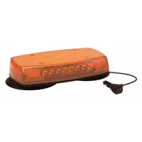 This LED mini light bar from ECCO's 5590 Reflex Series is SAE J845 Class 1 rated for high-visibility warning applications. It features 18 selectable flash patterns, a suction mount for temporary installation, and a lighter plug for easy power connection. Suitable for emergency and service vehicles requiring a portable warning light