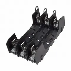 3-pole open-block fuse block rated 600 V AC with pressure-plate terminals and non-indicating design. Accepts UL Class H and K fuses for overcurrent protection in industrial electrical distribution panels, motor control centers, and branch circuits.