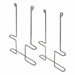 Steel anti-sail bracket for securing tarps or covers on flatbed trailers, preventing wind lift during transit. Overall height 20 3/4 in, width 1 3/16 in. Sold as a pair.