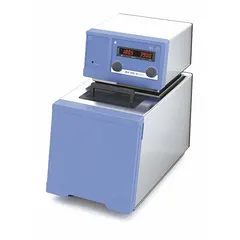 IKA 4135001 is a heated digital circulator with a minimum temperature setting of 20 °C and temperature accuracy tolerance of +/-0.02°C. It has an overall depth of 19 3/4 inches. Used for precise temperature control in laboratory processes such as sample heating, incubation, and calibration.