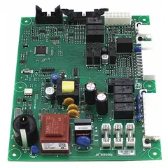 Furnace control board for managing burner sequencing, fan operation, and safety interlocks in HVAC systems. Used as a replacement control in commercial and residential heating equipment such as boilers and furnaces.