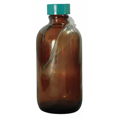 QORPAK Sampling Bottle: 960 mL, Amber, 33-400, Urea, 12, Polyethylene/PTFE - Safety Coated Narrow Mouth Round Glass Lab Bottles