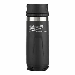 This 18 oz insulated bottle is constructed from black stainless steel with a 9-inch overall height. Designed for keeping beverages at temperature in industrial settings such as plant floors, job sites, and maintenance areas.