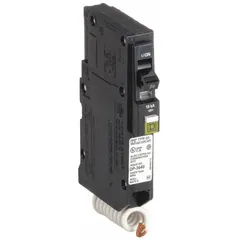 Single-pole, plug-in miniature circuit breaker rated 20 A at 120/240V AC, with a 10kA interrupting rating. Designed for overcurrent protection in branch circuits within QO Load Centers and NQ Panelboards. Suitable for residential and commercial electrical distribution systems.