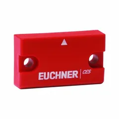 Non-contact safety switch actuator using RFID technology. Measures 0.98 in x 1.65 in. Designed for use with compatible transponder safety switches in industrial machine guarding applications.