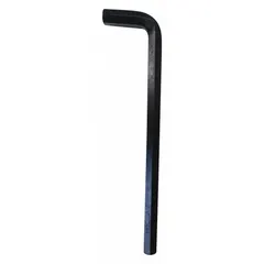 L-shaped hex key with a 7/16 in tip size, SAE, long length, made of alloy steel with a black oxide finish. Includes 2 tips. Used for turning hex socket screws in confined spaces where straight access is limited.