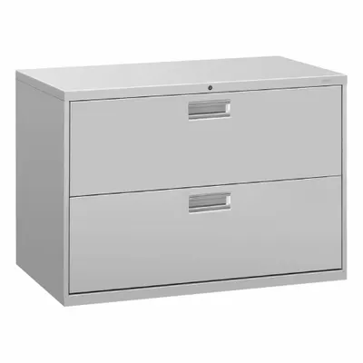 HON Lateral File Cabinet with Drawer: Light Gray, 2 Drawers, 28 in Overall Ht - Lateral File Cabinets