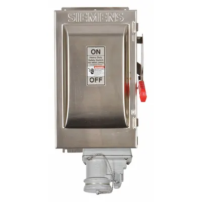 Siemens Safety Switch: Fusible, 60 A, Three Phase, 600V AC, 304 Stainless Steel - Fusible Safety Switches