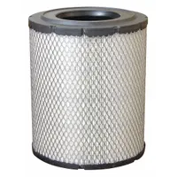 Round-oval engine air filter with radial seal design. Overall height 10 inches. Compatible with Dodge light duty trucks. Used in engine air intake systems to filter incoming air