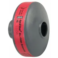 NIOSH-rated HEPA particulate filter for MSA OptimAir MM2K Series PAPR. Magenta color coding indicates HEPA class. Pack of 20 filters for use in industrial environments requiring high-efficiency particulate protection