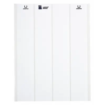 BRADY Precut Label Sheet: 13/16 in x 1 7/8 in, Acrylic - Brady Laser Precut Label Sheets