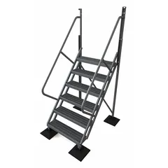 Aluminum rooftop base ladder with 35 in overall depth and 35 in overall width. Suitable for providing access to rooftops in industrial and commercial settings for maintenance or installation tasks.