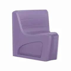 Armless lounge chair with a polyethylene seat in indigo color. Floor mount design for secure placement. Suitable for commercial waiting areas, lobbies, and break rooms.