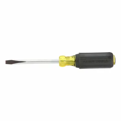 KLEIN TOOLS General Purpose Slotted Screwdriver: Steel, 1/4 in Tip Size, Long Lg - General Purpose Slotted Screwdrivers