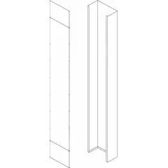 This steel pipe enclosure is designed for use in laboratory environments to enclose and protect piping. It serves as a support component for lab furniture, helping maintain organization and safety. The enclosure measures 6 inches in overall length and 18 inches in overall width.