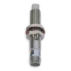 Shielded, normally open (NO) inductive proximity sensor with a built-in 4-pin M12 connector. Two-wire design rated for AC supply voltage of 20-264V AC. Suitable for non-contact detection of metallic objects in industrial automation applications such as position sensing and part detection.