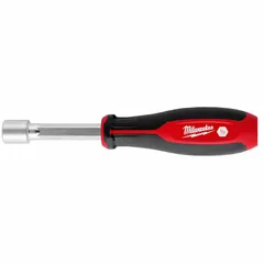 This SAE-sized pass-through nut driver features a HollowCore™ design for use over long threaded rods or studs. The magnetized tip holds fasteners securely during installation or removal. Suitable for standard hollow hex nut applications in assembly and maintenance tasks.