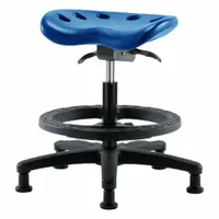 Tractor Stool: Polyurethane, Ht Range 19 in to 26 1/2 in, 17 in Seat Wd, 14 in Seat Dp, 5 Glides (MPN PTMBSO-RG-BF-RG-BLU)