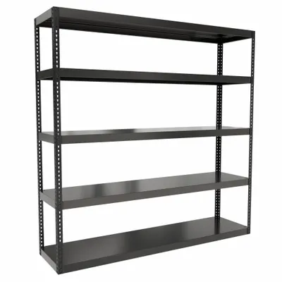 HALLOWELL Boltless Shelving: Standalone, Extra-Heavy-Duty, 96 in x 24 in, 96 in Overall Ht - Extra-Heavy-Duty Solid Steel Decking Boltless Shelving