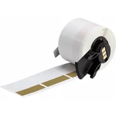 This precut label roll from Brady consists of 250 vinyl labels in a brown matte finish, each measuring 1 1/2 in x 1 1/2 in. Designed for use with the M710 printer series and requiring M7-R4300 ribbon, these labels are suited for durable identification and marking of pipes, cables, and industrial equipment in environments where resistance to abrasion and chemicals is needed.