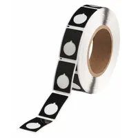 Pre-Cut Label Stock Roll: 1 29/32 in x 1 13/64 in, Polyester, Black (Gloss), 250 Labels per Roll (MPN THTEP168-593-.25BK)