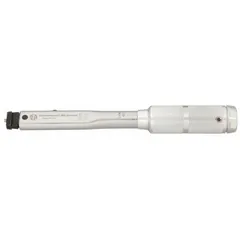 This interchangeable head torque wrench provides a torque range of 10 in-lb to 50 in-lb. It is used for precision fastening in industrial assembly, maintenance, and repair applications where accurate torque control is required.