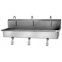 SANI-LAV Wash Station: 3 Stations, 8 in Bowl Dp, 57 in Bowl Lg, 16 1/2 in Bowl Wd, Faucet Included (MPN 56W1)