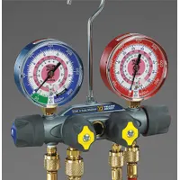 YELLOW JACKET Manifold Gauge: 4 Valves, 0 Hoses, Series Titan, 3 1/8 in Gauge (MPN 49983)