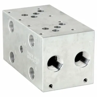 DAMAN Manifold: 3,000 psi Max Pressure, D05 NFPA Size, Aluminum, 3.5 in Overall Ht - Valve Manifolds