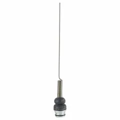 Fixed cat whisker actuator for limit switches, with a maximum arm/operator length of 5.2 inches. Designed for use with XCKP series limit switches in industrial automation applications such as material handling, packaging, and conveyor systems to detect object presence or position.