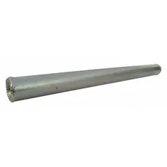 This support bracket shaft is a replacement part for material handling systems. It fits Dayton brand equipment models 5PKG0 through 5PKG7. The shaft provides structural support in conveyor or lifting applications.