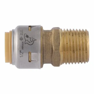 SHARKBITE MAX 1/2 in OD x 1/2 in Pipe Size Brass Push-to-Connect Adapter - Standard Brass Push-to-Connect Tube Fittings
