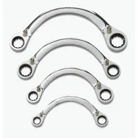 GEARWRENCH Box End Wrench Set: Alloy Steel, Chrome, 4 Tools, 0° Head Offset Angle, Reversing, Tray (MPN 9840D)