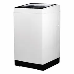 This top-load washing machine has a 1.6 cu ft capacity and operates on 120V AC. The white finish and stackable design allow installation in compact laundry areas or stacked with a compatible dryer. Suitable for small-space laundry in apartments, RVs, or light commercial settings.