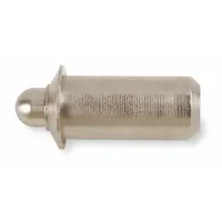 Press-fit spring plunger with stainless steel body and plunger. Body diameter 1/2 in, nose force range 4 lbf to 9 lbf. Pack of 5. Used in jigs, fixtures, and tooling for locating, positioning, or detent functions