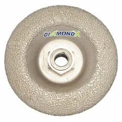 This diamond grinding wheel features a Type 29 depressed center design for aggressive material removal and contoured surface finishing. With 50 grit diamond abrasive, it is suited for grinding, blending, and finishing metal, stone, and concrete in industrial fabrication and maintenance tasks.