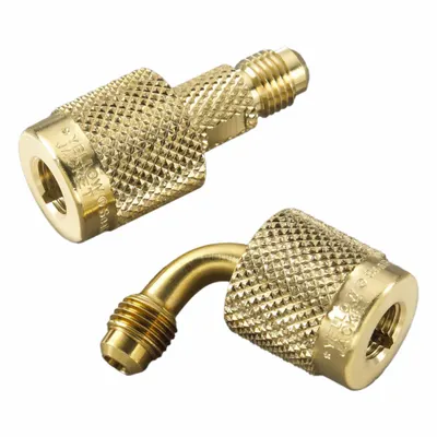 YELLOW JACKET Coupler Set: 8 1/4 in Lg, 90°_180° Angle - Manifold Hose Adapters, Couplers & Unions
