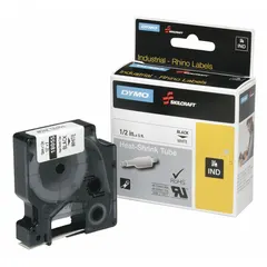 Thermal paper sleeve label roll cartridge in white gloss finish. Designed for wire and cable identification, suitable for 10 AWG to 20 AWG wire gauge. Compatible with Rhino 5200 printer series.