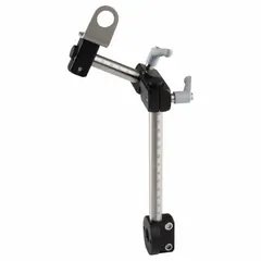 Stainless steel sensor mount kit with two tubes (200 mm and 100 mm lengths), both with scales. Includes tube caps and M12 bracket hole size. Used for mounting and positioning sensors in industrial automation systems.