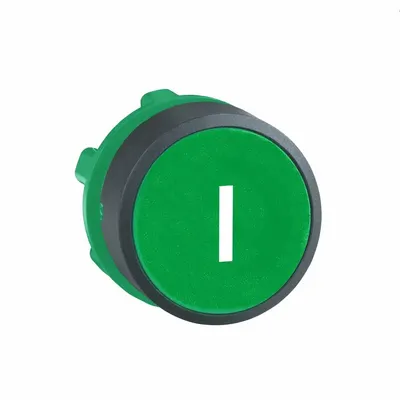 SCHNEIDER Flush Push Button: Green, 22 mm Mounting Size, Non-Metallic - Flush-Mount & Recessed Push-Button Operators