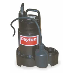 This submersible sump pump is designed for water removal in sump pits, basements, and crawl spaces. It operates at 120V AC with a flow rate of 33 gpm at 10 feet of head and a 1-1/2 in FNPT discharge. The piggyback tether float switch enables automatic operation. Suitable for general dewatering tasks in residential or light commercial settings.